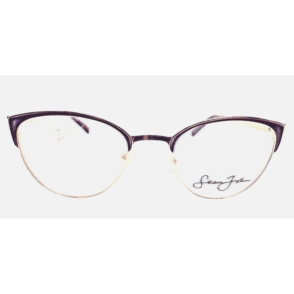 Sean John Eyeglasses Frames SJLO6009 Matte Eggplant Shiny Light Gold 54-21-140 - Picture 1 of 5